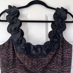 Maggie London black/brown dress with flower neckline